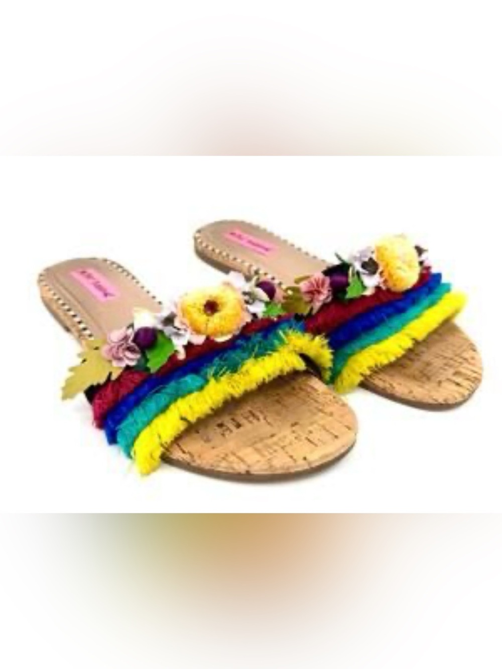 BETSEY JOHNSON Verra Slide Sandals 3D Floral & Crystal.
Size 8